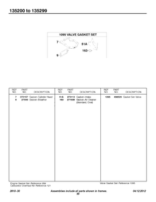 Kits/Gasket Sets - Valve Diagram and Parts List for 135207-0325-XX  Briggs and Stratton Engine